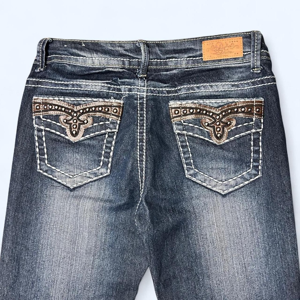 Y2k Grunge Studded Lowrise Bootcut Jeans By Dj Denim